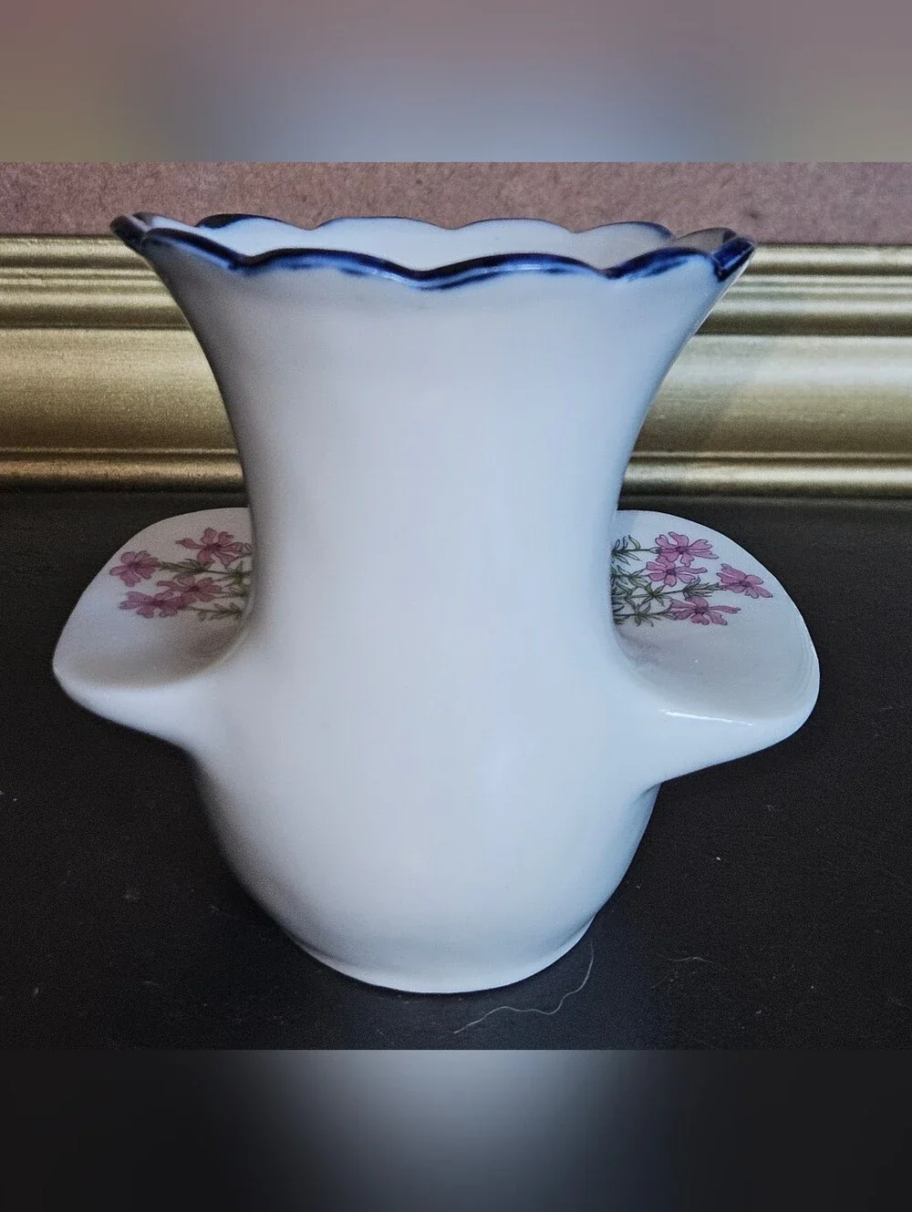 Vintage White w Pink Takahashi San Francisco Bird Dove Bud Vase Planter